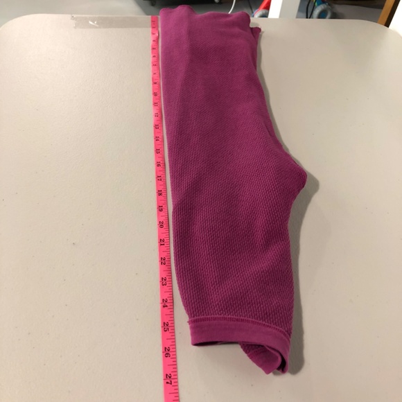 Free People Thermal Top Size M Purple Fitted Notch Neck Crochet Long Sleeve - Picture 13 of 16